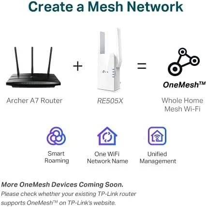 TP-LINK AX1500 „Wi-Fi 6“ diapazono plėtiklis „Broadcom 1.5GHz“ trijų branduolių procesorius, 2 išorinės antenos, jungiamas prie sienos.