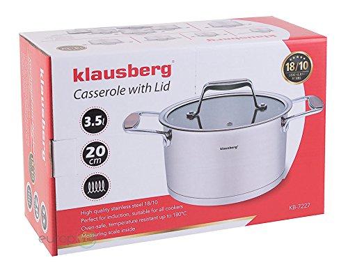 KLAUSBERG - Plieninis puodas + dangtis 16 cm 1,8 L