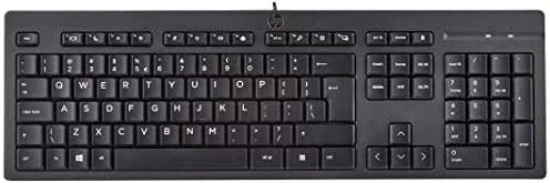 Hewlett Packard (HP) HP 125 Klaviatūra su USB jungtimi su laidu, Sanitizable - Juodas - US ENG
