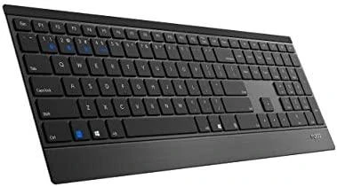 Klaviatūra Rapoo Kabelloses Multi-Mode-Deskset "9500M", Juodas Ultraflaches 4,5-mm-Design - kabellose Multimodus-Verbindung - Tastaturlayout: QWERTZ (deutsch) - L