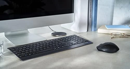 Klaviatūra Rapoo Kabelloses Multi-Mode-Deskset "9500M", Juodas Ultraflaches 4,5-mm-Design - kabellose Multimodus-Verbindung - Tastaturlayout: QWERTZ (deutsch) - L