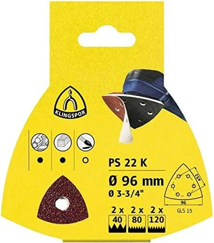 KLINGSPOR 125mm PS22K storio SAVIMI KLIPOJANTIS ŠLIJANTIS DISKAS. 24/50 vnt.