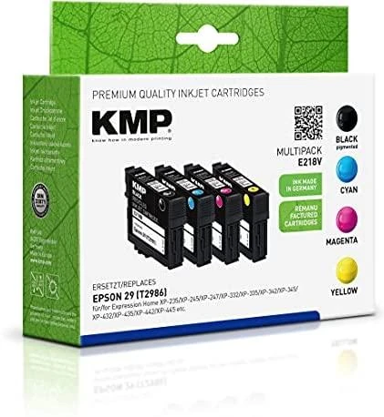 Legrand Tusz KMP KMP MULTIPACK E218V – 4 vnt. pakuotė – juoda, geltona, žydra, rausvai raudona – suderinama – rašalo kasetė (alternatyva: Epson 29, Epson T2986) – skirta Epson Expression Home XP-235, 245, 247, 332, 335, 342, 345, 432, 435, 442, 445