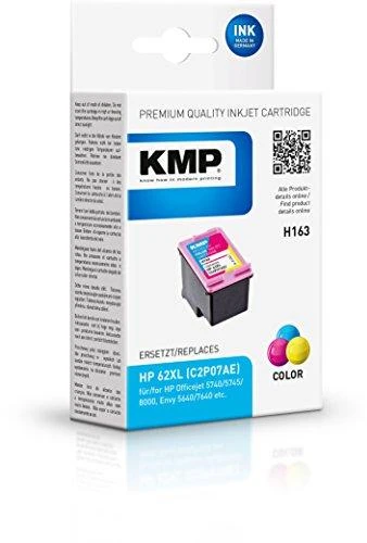 Legrand KMP H163 3 spalvų rašalo kasetė, suderinama su HP C2P07AE 62 XL