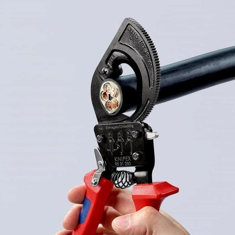 Kabelių kirpimo terkšlinės žirklės Ø32mm/240mm², Knipex