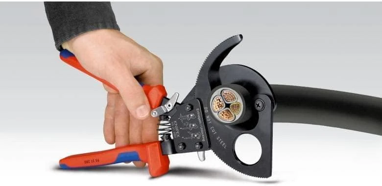 Kabelių kirpimo terkšlinės žirklės Ø32mm/240mm², Knipex