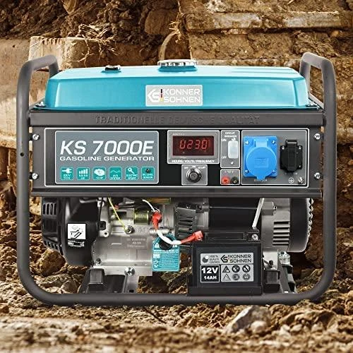 KÖNNER & SÖHNEN BENZINO GENERATORIUS 5.0kW 230V KS 7000E, ELEKTRINIS PALEIDIMAS