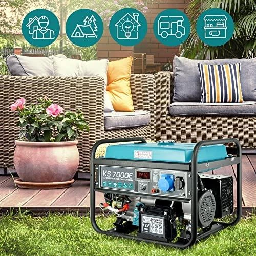 KÖNNER & SÖHNEN BENZINO GENERATORIUS 5.0kW 230V KS 7000E, ELEKTRINIS PALEIDIMAS