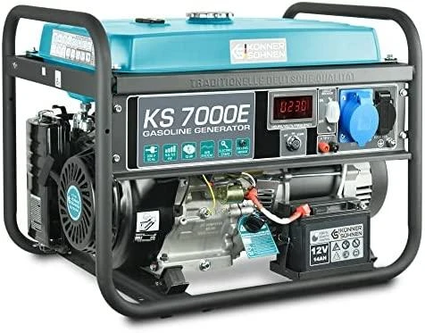 KÖNNER & SÖHNEN BENZINO GENERATORIUS 5.0kW 230V KS 7000E, ELEKTRINIS PALEIDIMAS
