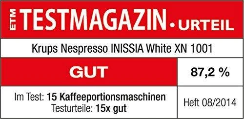 Kavos aparatas Krups XN1001 Inissia Nespresso Slėgis 19 bar, kapsulinis kavos virimo aparatas, 1260 W, Baltas
