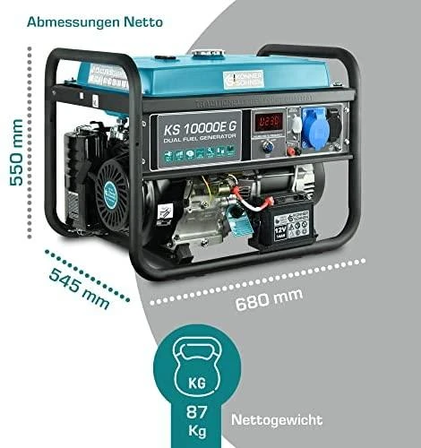 Könner & Söhnen hibridinis (benzinas/LPG) generatorius KS 10000E G