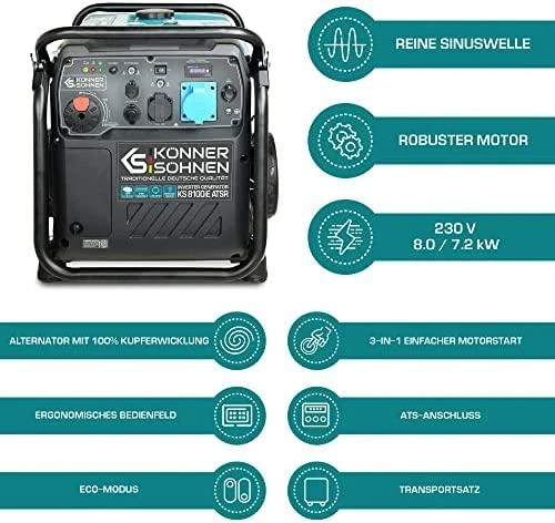 KÖNNER & SÖHNEN benzininis inverterinis generatorius KS 8100iE ATSR 8.0kW