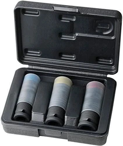 3 dalių ilgų smūginių 1/2" galvučių rinkinys KS TOOLS SlimPower