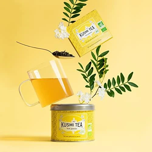 Organic žalias tea Kusmi Tea Žalias Jasmine, 90 g (in a metal tin)