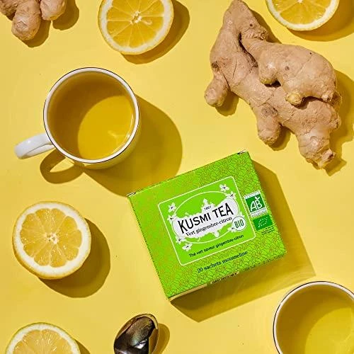 Organic žalias tea Kusmi Tea Žalias Ginger Lemon, 100 g (in a metal tin)