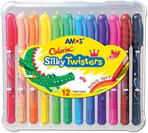 Amos Silky Twisters kreidelės 12 spalvų