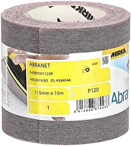 Šlifavimo tinklelio rulonas Mirka Abranet 545BY001123R; 115mmx10m; P120
