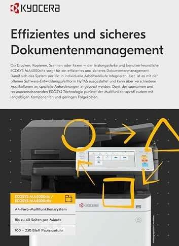 Kyocera ECOSYS MA4000cix Spausdintuvas lazerinis spalvotas MFP A4 40 ppm Tinklinis LAN USB