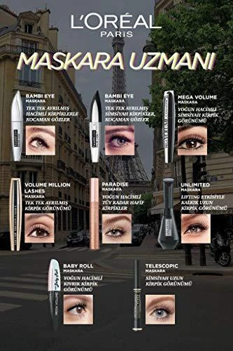 Blakstienų tušas L'Oreal Telescopic Carbon Juodas 8ml
