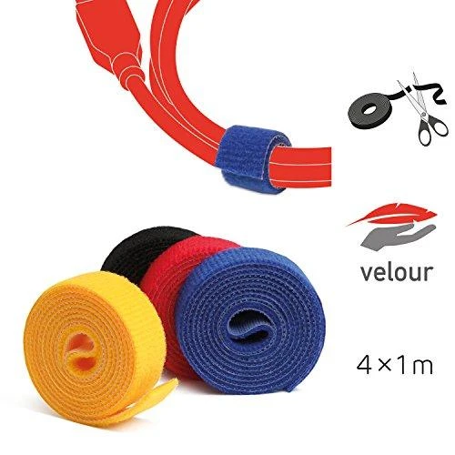 Dvipusė lipni juosta su lipnia juosta „LABEL THE CABLE“ ritinėlis, 4 x 1 m, įvairių spalvų
