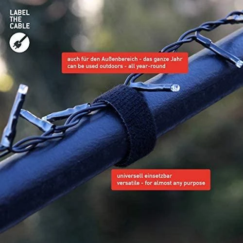 LABEL THE CABLE Dual Velcro Roll 3m - juodos spalvos