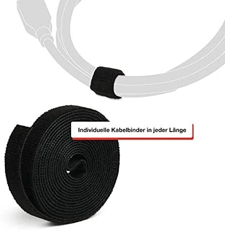 LABEL THE CABLE Dual Velcro Roll 3m - juodos spalvos