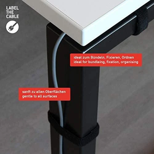 LABEL THE CABLE Dual Velcro Roll 3m - juodos spalvos