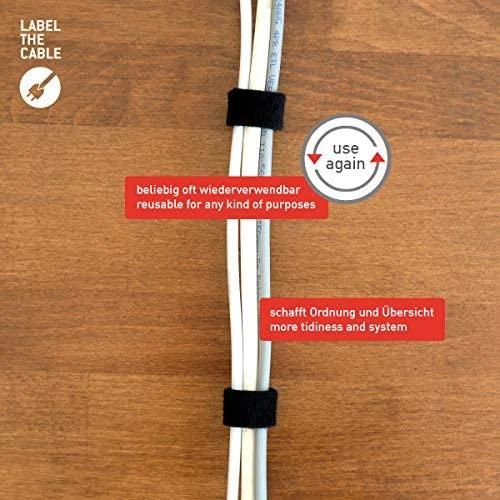 LABEL THE CABLE Dual Velcro Roll 3m - juodos spalvos