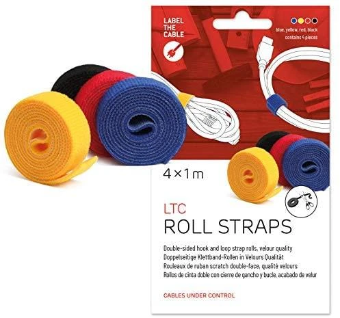 Dvipusė lipni juosta su lipnia juosta „LABEL THE CABLE“ ritinėlis, 4 x 1 m, įvairių spalvų