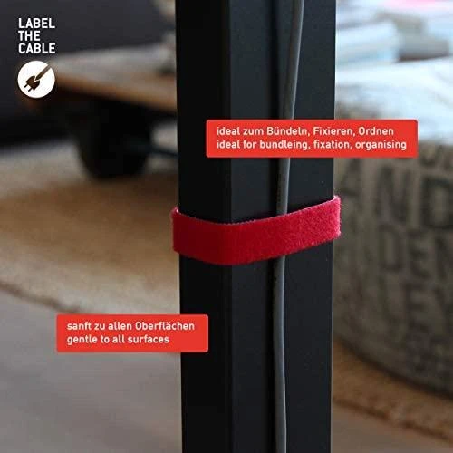 Dvipusė lipni juosta su lipnia juosta „LABEL THE CABLE“ ritinėlis, 4 x 1 m, įvairių spalvų