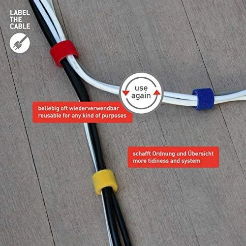 Dvipusė lipni juosta su lipnia juosta „LABEL THE CABLE“ ritinėlis, 4 x 1 m, įvairių spalvų