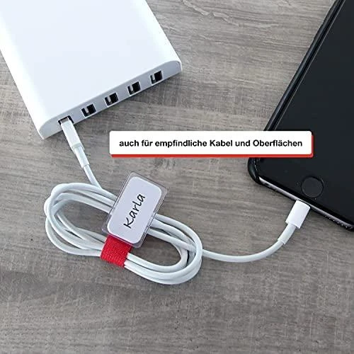 LABEL THE CABLE Mini Velcro Ties 10-piece Set - juodos spalvos