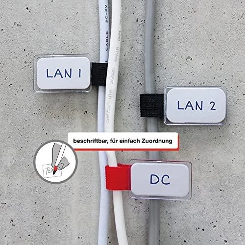 LABEL THE CABLE Mini Velcro Ties 10-piece Set - juodos spalvos
