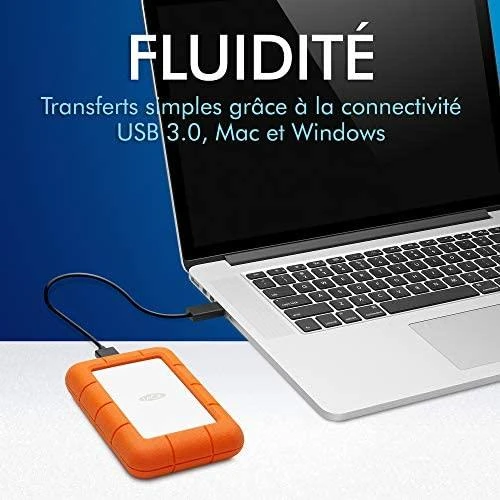 Kietasis diskas Išorinis diskas LaCie Rugged Mini 2.5'' 1TB USB3, Atsparus sukrėtimams