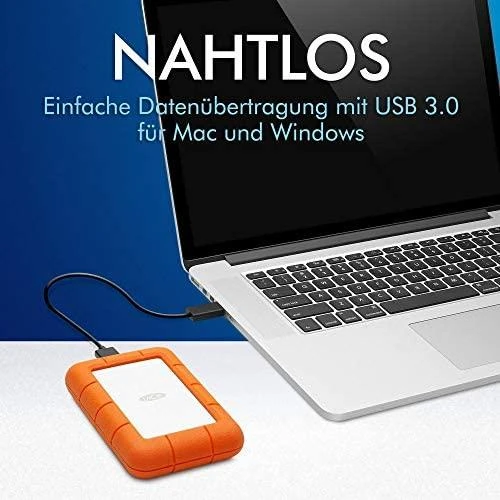Kietasis diskas Išorinis diskas LaCie Rugged Mini 2.5" 4TB USB3.0, Atsparus smūgiams