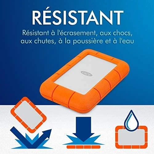 Kietasis diskas Išorinis diskas LaCie Rugged Mini 2.5'' 1TB USB3, Atsparus sukrėtimams