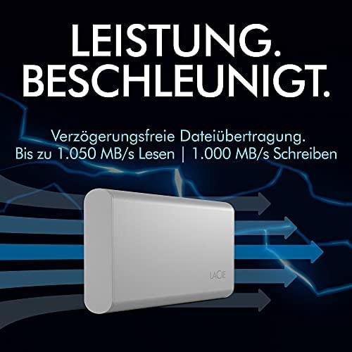Kietasis diskas LaCie išorinis nešiojamas SSD v2 (2,5 colio / 1 TB / USB 3.1 C tipo)