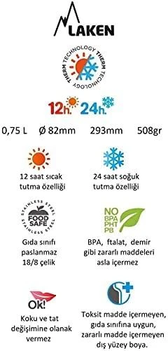 Nerūdijančio plieno termosas LAKEN - 0,75L