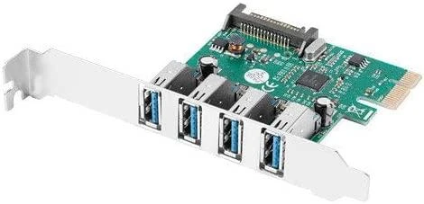 LANBERG išplėtimo plokštė PCI Express > 4 x USB 3.1 GEN1 + žemo profilio laikiklis