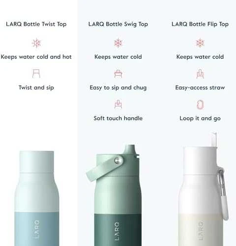 LARQ Insulated Bottle Twist Top Gertuvė, mėtų spalvos, 740ml