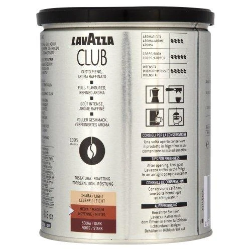 Objektyvas Kava Lavazza Club Espresso, skardinėje dėžutėje, 250g