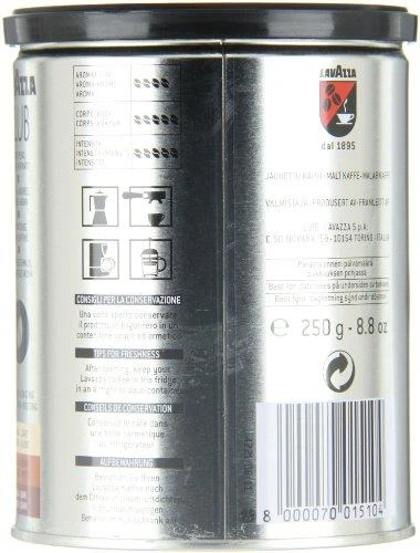Objektyvas Kava Lavazza Club Espresso, skardinėje dėžutėje, 250g