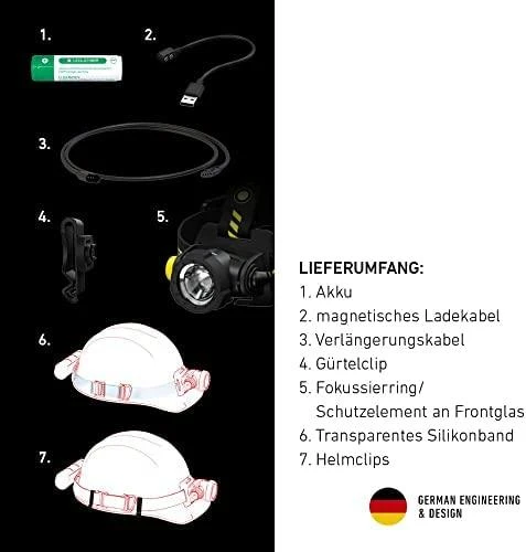 LED Lenser Galvos Žibintas - LEDLENSER H7R 1000lm Įkraunamas Juodas
