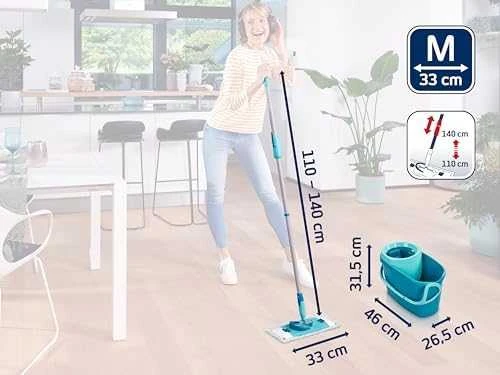 Leifheit 52127 rinkinys - šluostė ir kibiras „Clean Twist M Ergo“ + NEMOKAMAS itin stiprus grindų valiklis 1 l