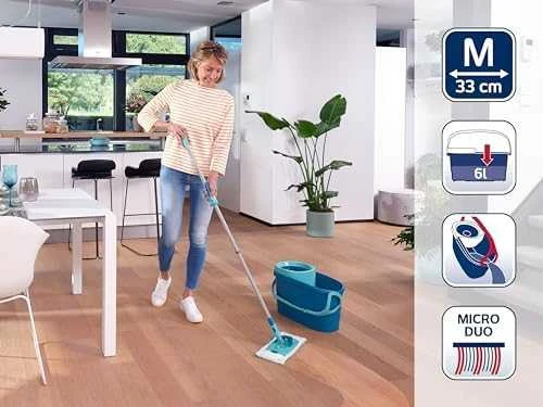 Leifheit 52127 rinkinys - šluostė ir kibiras „Clean Twist M Ergo“ + NEMOKAMAS itin stiprus grindų valiklis 1 l