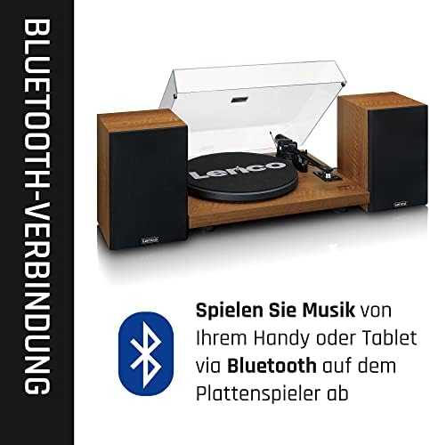 Lenco LS-480WD patefonas su „Bluetooth®“, medinis
