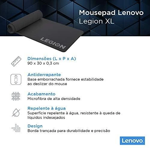 Lenovo | Legion XL | Pelės kilimėlis žaidimams | 900x300x3 mm | Juodas
