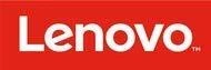Lenovo prekės ženklo logotipas raudoname fone