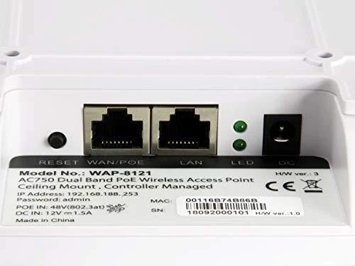 Maršrutizatorius Level One Carruzzo LevelOne WAP-8121 WLAN prieigos taškas 433 Mbit/ai Balta Maitinimas per Eternetą (PoE)
