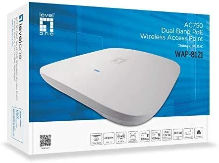 Maršrutizatorius Level One Carruzzo LevelOne WAP-8121 WLAN prieigos taškas 433 Mbit/ai Balta Maitinimas per Eternetą (PoE)